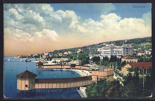 Ansichtskarte portorose - ansichtskarte,