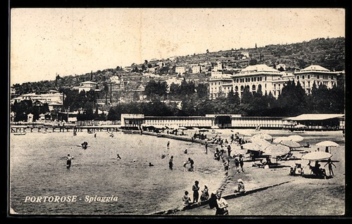 Ansichtskarte portorose - ansichtskarte,