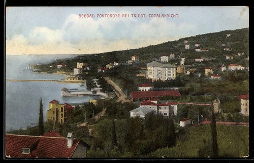 Ansichtskarte seebad portorose - ansichtskarte,