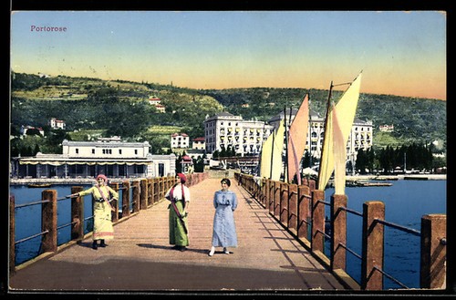 Ansichtskarte portorose - ansichtskarte,