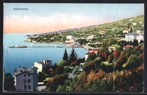 Ansichtskarte portorose - ansichtskarte,