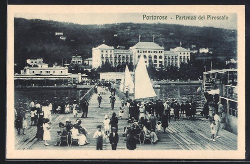 Ansichtskarte portorose - ansichtskarte, /