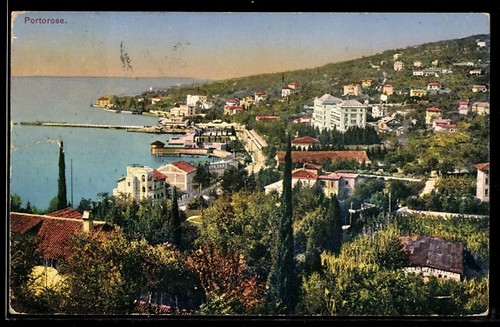 Portorose küstenpanorama mit - portorose,,