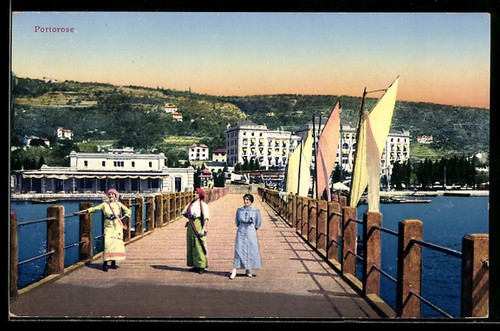 Ansichtskarte portorose - ansichtskarte,