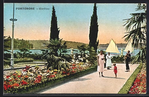 Ansichtskarte portorose - ansichtskarte,
