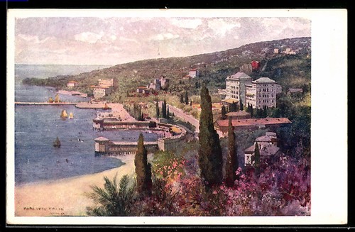 Künstler portorose blick - künstler-ak,