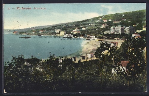 Ansichtskarte portorose - ansichtskarte,