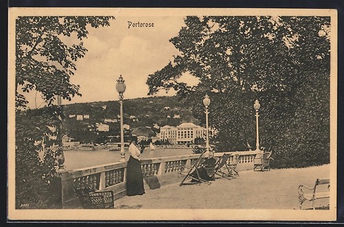 Ansichtskarte portorose - ansichtskarte,