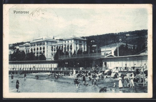 Ansichtskarte portorose - ansichtskarte,