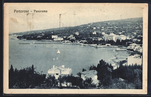 Ansichtskarte portorose - ansichtskarte,
