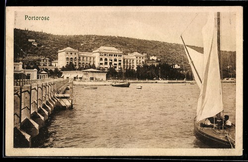 Ansichtskarte portorose - ansichtskarte,
