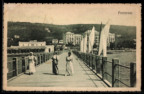 Portorose seebrücke mit - portorose,,
